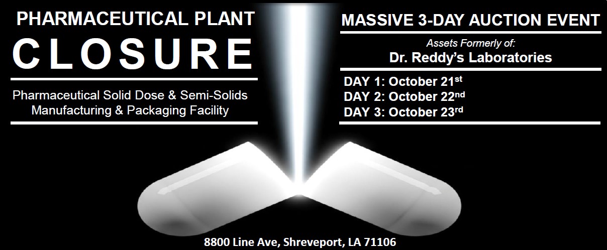 3-Day Auction (Day 1): Pharmaceutical Solid Dose & Semi-Solids Manufacturing & Packaging Facility